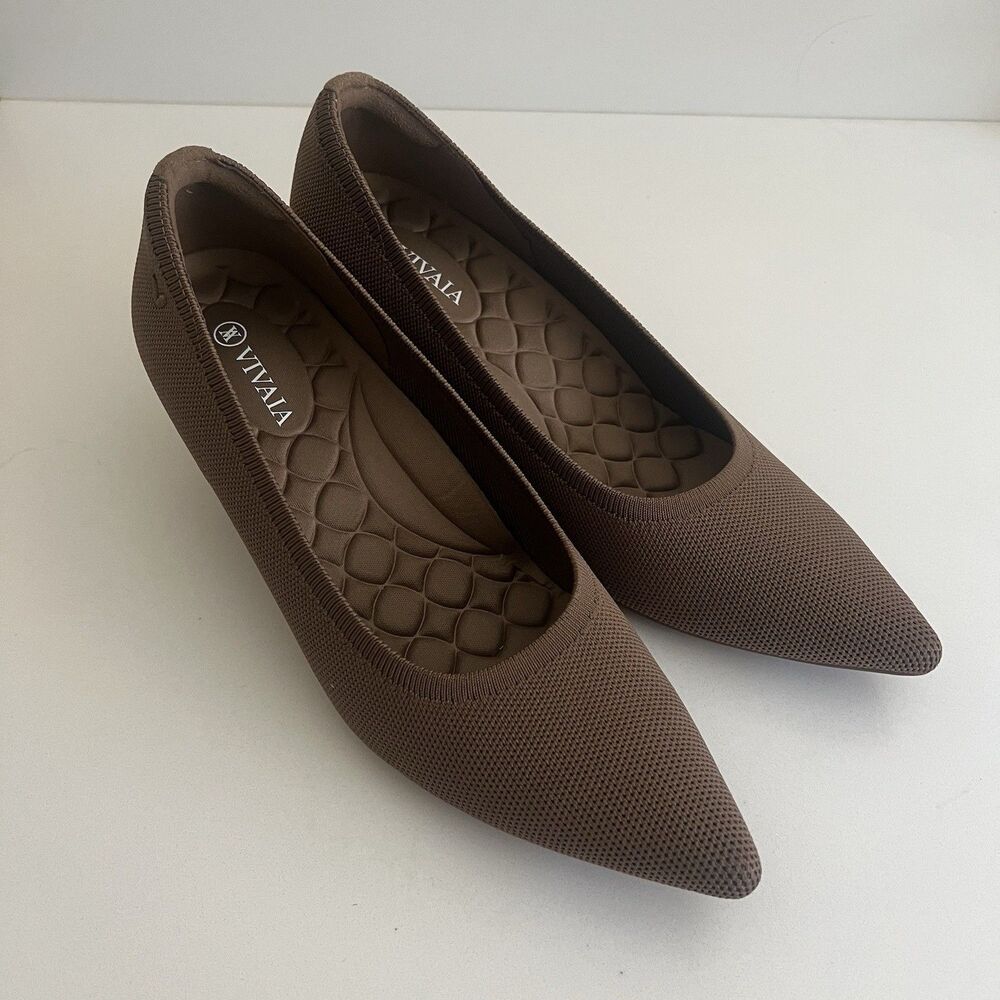 VIVAIA Aria Wedge 2.0 Pointed Toe Espresso Brown Size 40/9 Pumps Comfort Shoes - Picture 3 of 11